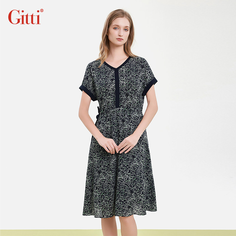 Gitti/���ٴ�����Ʒ��������ƴ���黨����ȹŮײ��V��ȹ��G251287