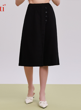 Gitti/吉蒂松紧腰棉裙裤女宽松大码中裤裤子G251249