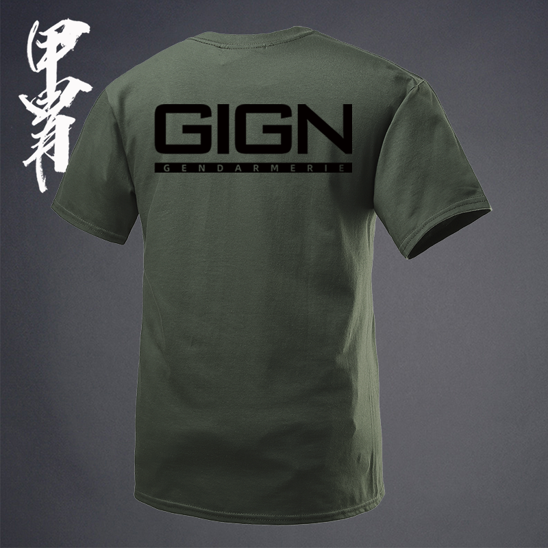 GIGN印花短袖T恤硬汉男装