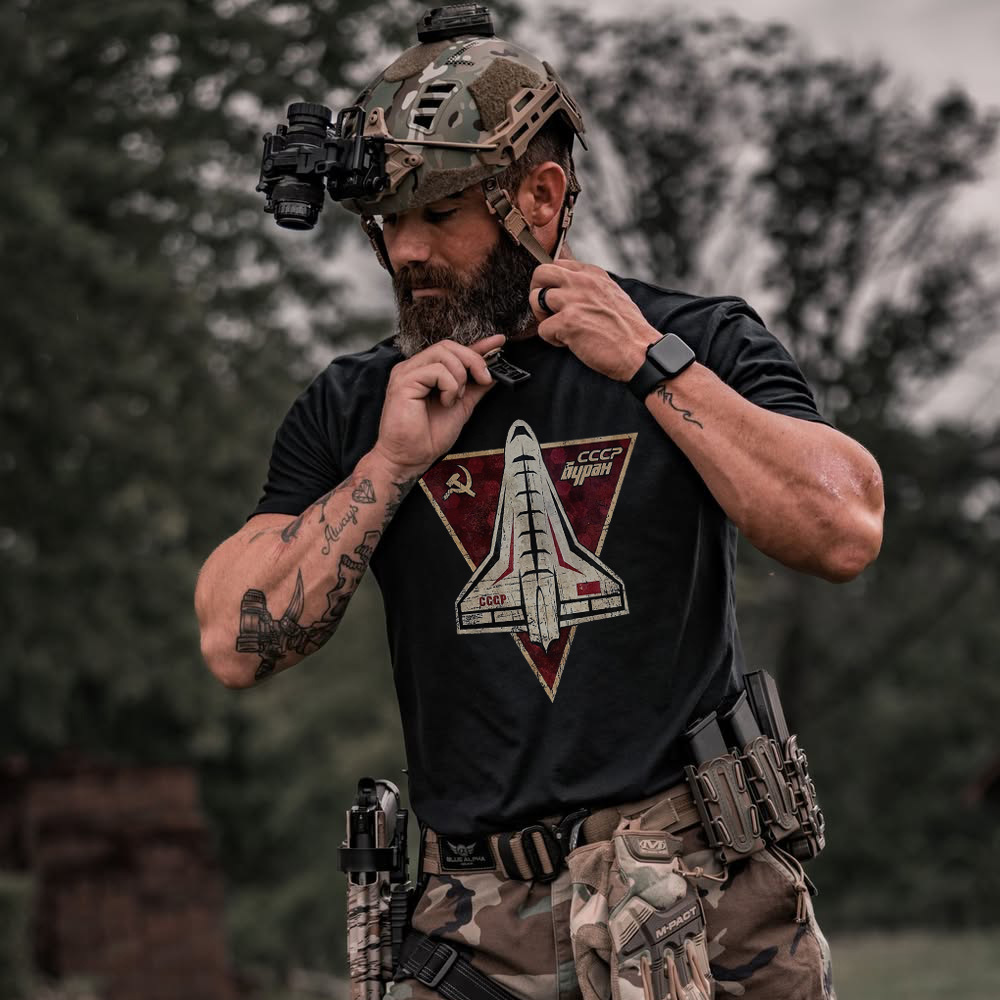 硬汉俱乐部CCCP暴风雪号联盟飞船 新品T恤户外短袖夏季半袖T恤健