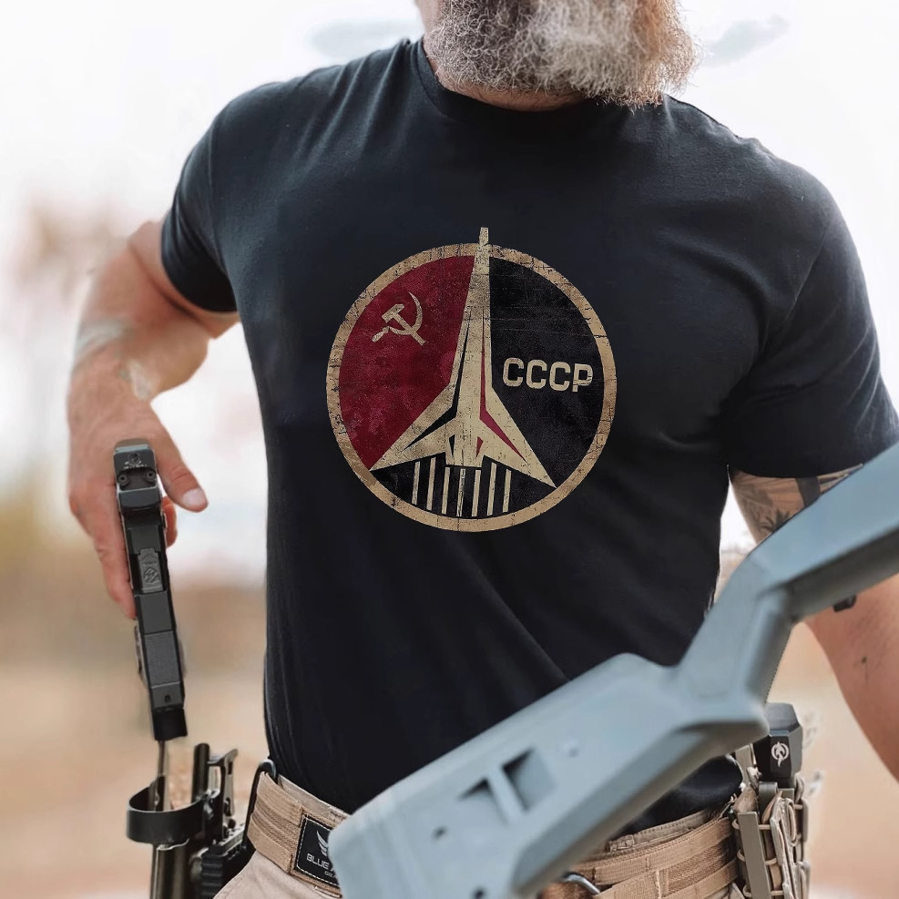 硬汉俱乐部 CCCP苏联太空主题系列 新品T恤户外短袖夏季半袖T恤