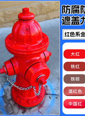 水性金属漆消防栓管道阳台栏杆护栏防锈漆水管翻新改色大红色油漆