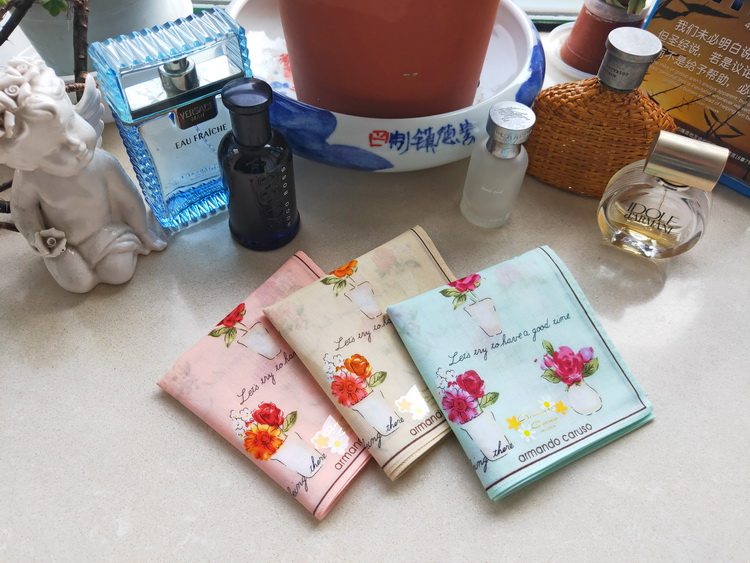 星曌●美式乡村风淑女棉手帕插花瓶手绢七夕送女友低碳环保擦汗巾