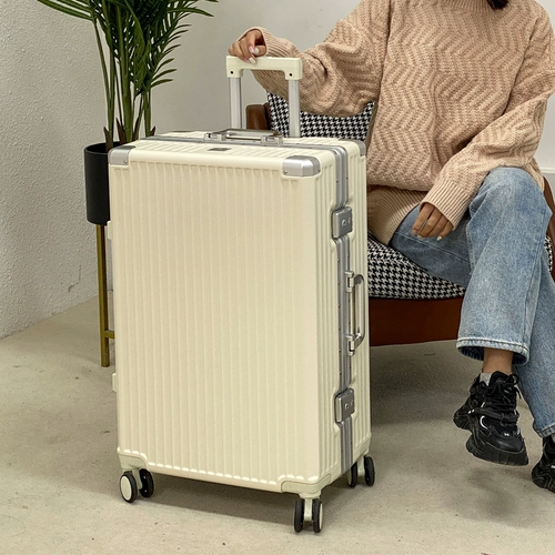 行李箱女新款静音万向轮拉杆箱结实耐用男女学生密码箱铝框旅行箱