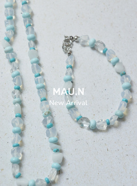 蛋白石情侣多巴胺穿搭项链冰薄荷