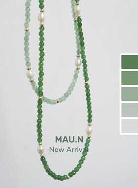 新中式玉石项链显白淡水珍珠项链