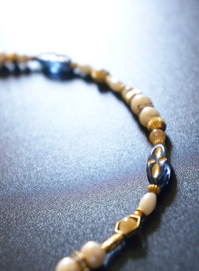 原创珍珠中古女项链小众毛衣链