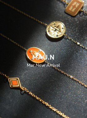 Mau.N法式度假风缪斯女神希腊神话滴釉复古轻奢小众手链ins风生日