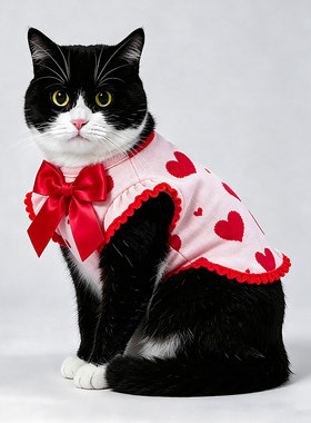 猫咪衣服奶牛猫夏天防掉毛打底衫