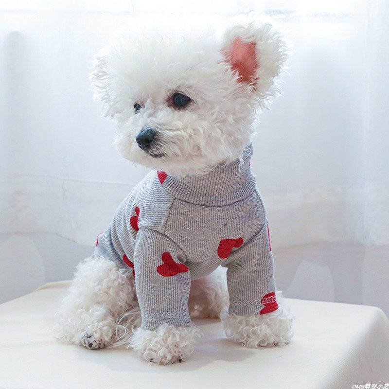 【爱心打底衫】宠物衣服狗狗居家服泰迪比熊猫咪套头春睡衣空调杉