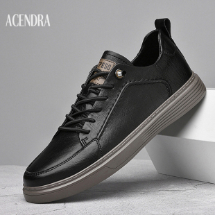 牛皮面舒适板鞋 奢品四季 时尚 低帮棉鞋 ACENDRA 商务百搭男鞋 男士