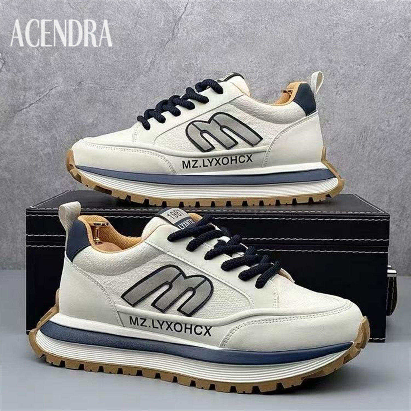 ACENDRA 男士奢品男鞋运动鞋时尚休闲厚底百搭潮鞋拼色阿甘老爹鞋
