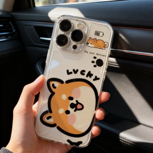 可爱小柴犬简约适用iPhone17苹果16promax手机壳15plus卡通14pm透明13mini软胶12新款11/xs/xr/7/8超好看外壳