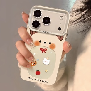 适用苹果17air手机壳12趣味11可爱女新款iphone16promax保护套14硅胶创意防摔15plus全包边网红13大嘴小熊xs