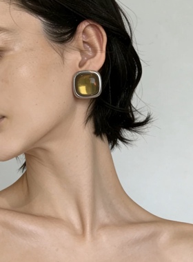 Atelier Koa日本手工制作滴胶方形金属度假海边耳环