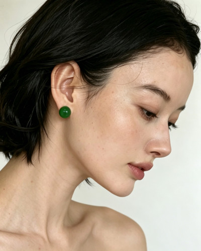 Atelier Koa 绿色猫眼耳环