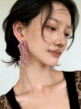 0326新品Atelier Koa 超夏日日本手工制作流苏串珠长款耳环