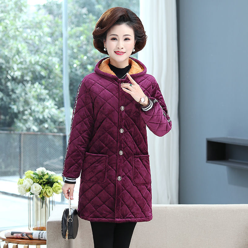 棉中长款宽松棉衣加绒加厚外套