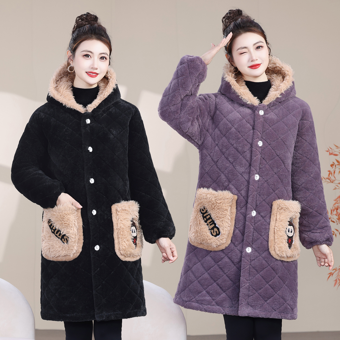 拉布布冬季保暖洋气棉服女