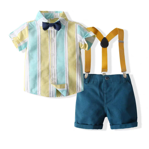 儿童礼服男童夏季西装套装英伦宝宝主持人演出服花童生日婚礼西服