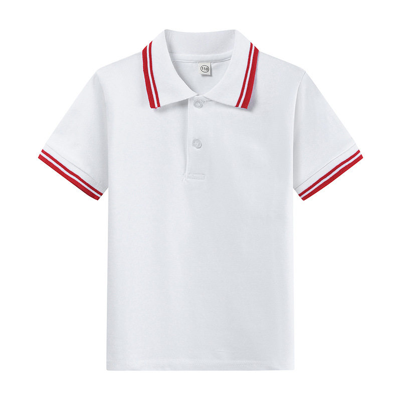 儿童学生校服体血衫男童班服演出服合唱团POLO衫浅蓝色白色夏短袖