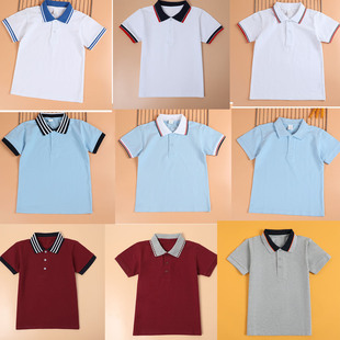 男童短袖POLO衫学生校服班服幼儿园园服半袖女童六一演出服体血衫