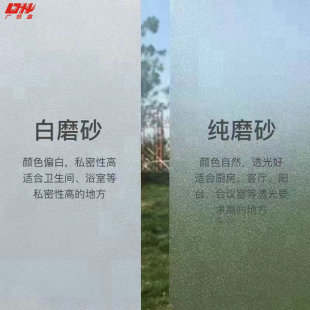 广恒鑫PVC自粘磨砂贴纸玻璃纸透光白色玻璃膜浴室窗户遮阳玻璃贴