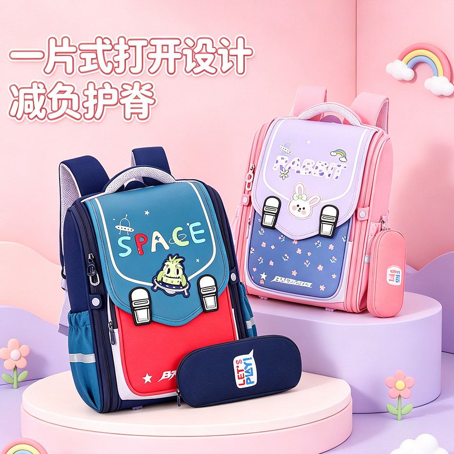 2026新款韩版小学生书包一二三年级男女轻便减负护脊儿童双肩背包
