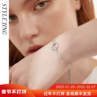 Модный браслет, золотое ювелирное украшение, искусственная изысканная инкрустация камня, стиль, 14 карат, розовое золото, с драгоценным камнем