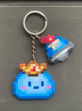 泰拉瑞亚Terraria史莱姆 纯手工拼豆成品 定制钥匙扣创意生日礼物