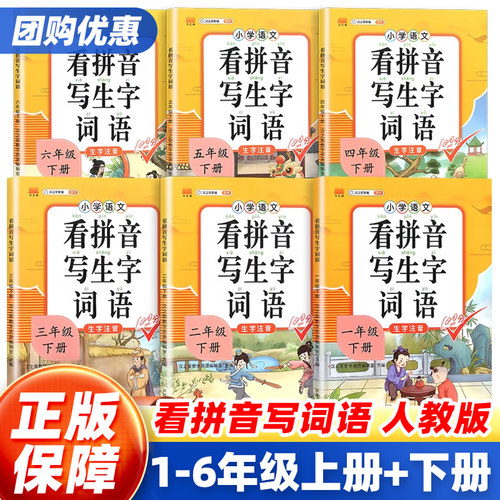 【团购优惠】看拼音写生字词语