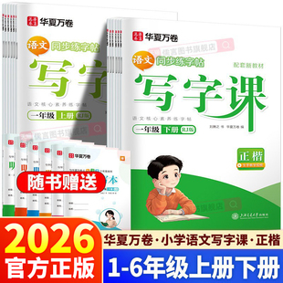 2026新版华夏万卷小学生语文英语同步写字课一二三四五六年级字帖上册下册人教版生字描红同步课本正楷课课练官方新课标全彩大字