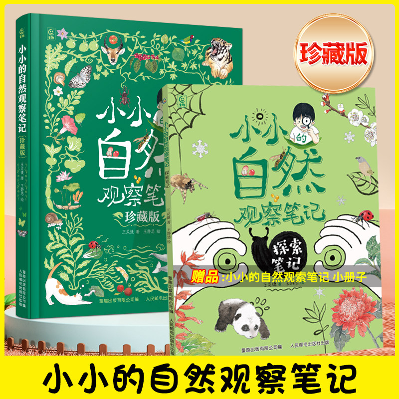 小小的自然观察笔记珍藏版 赠探索笔记小册子 儿童科普启蒙绘本大厚本精装版 8-12岁儿童趣味自然百科全书 小学生自然物语书籍