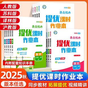 2025初中亮点提优课时作业本七八九年级上下册语文数学英语物理化学人教版 同步教材练习册一课一练测试卷教材必刷题 苏科版 沪教版