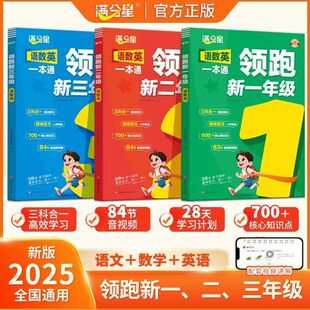 2025新版满分星领跑一二三年级语数英一本通教材全解读幼小衔接一升二升三年级暑假衔接教材同步练习册基础知识巩固预习复习资料书
