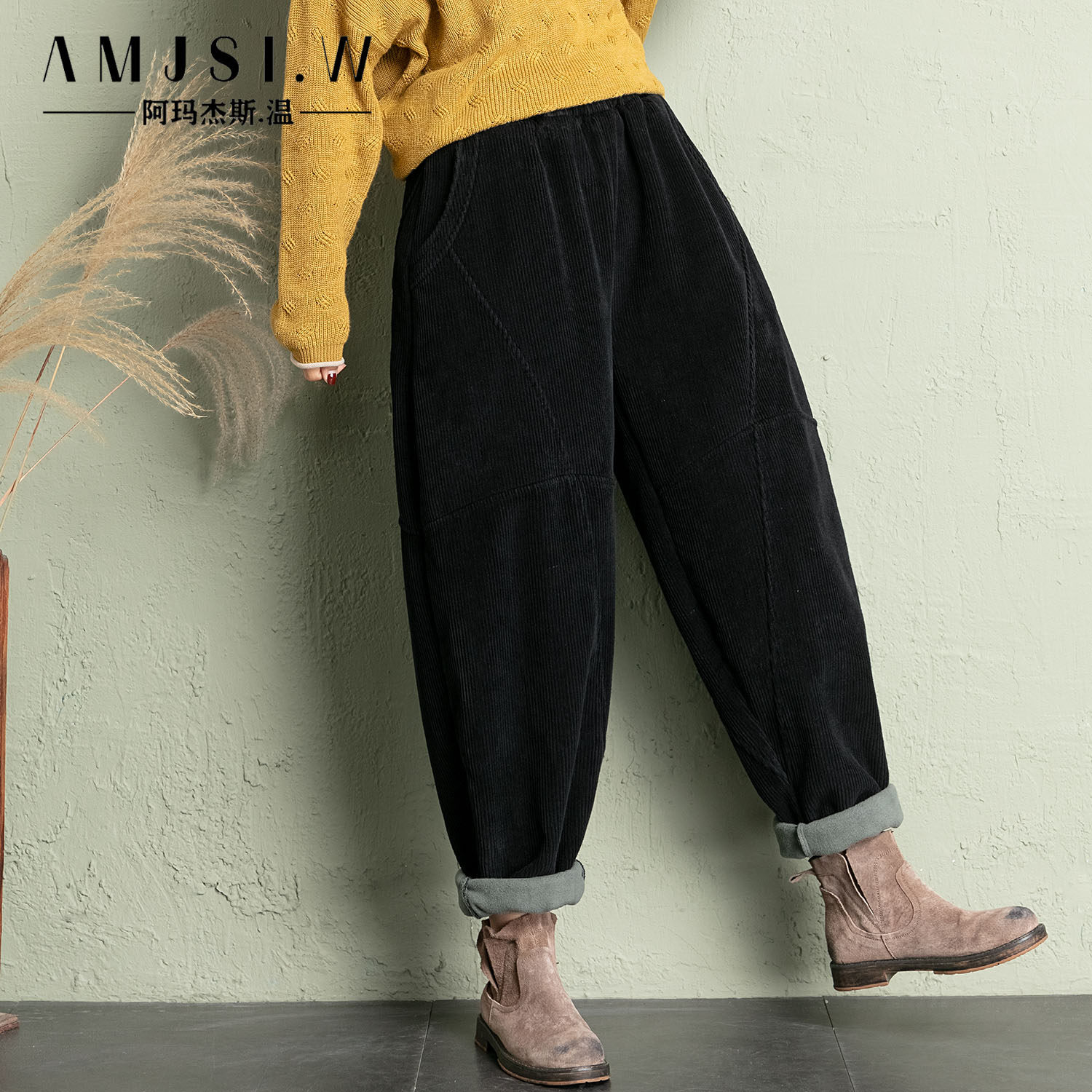 加绒灯芯绒棉裤女长裤阔腿高腰大码灯笼裤加厚冬季条绒保暖哈伦裤,女装/女士精品,休闲裤,淘宝优惠券,粉丝福利购,淘宝优惠卷