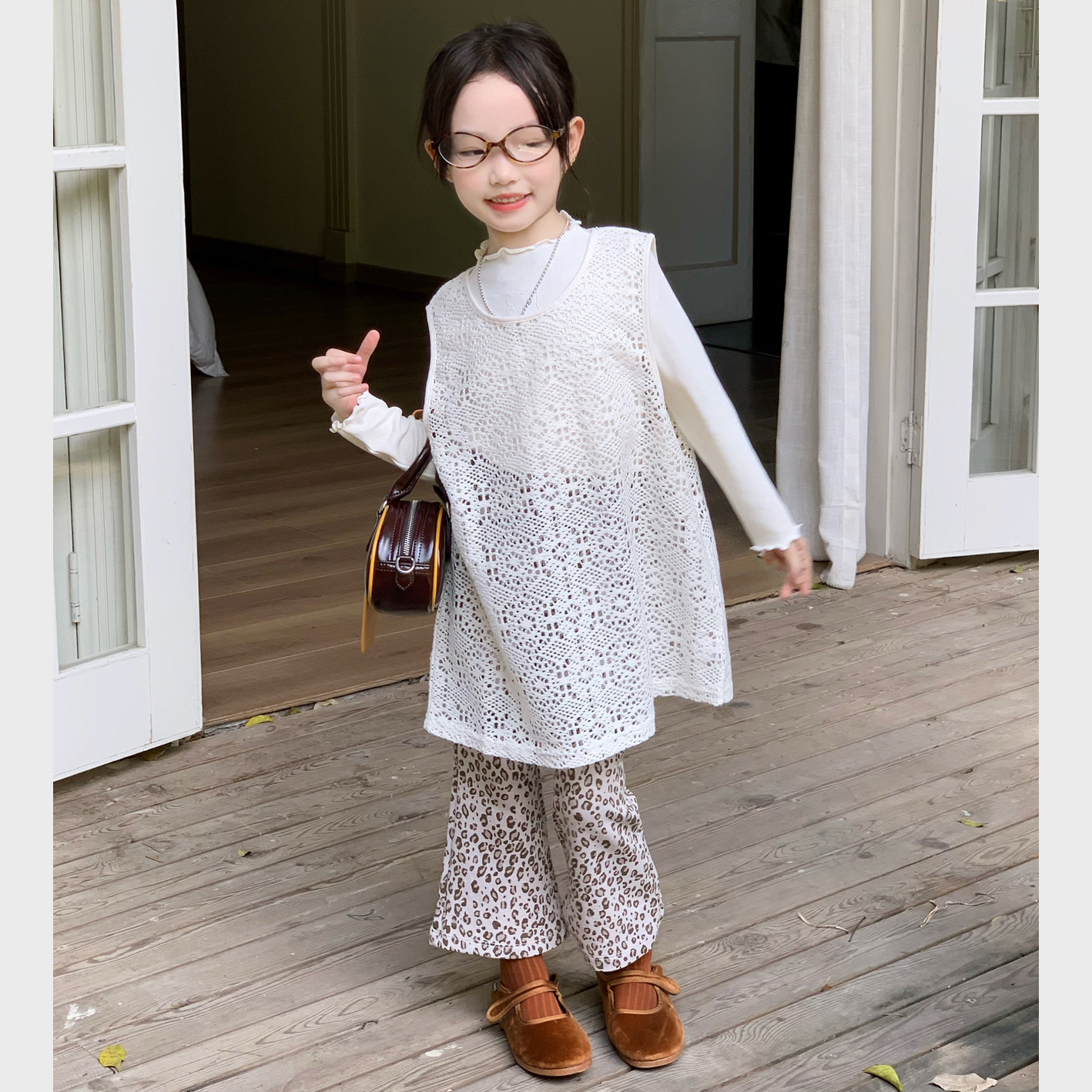 女童蕾丝韩版背心裙叠穿连衣裙小女孩洋气宽松裙子秋装新款宝宝潮