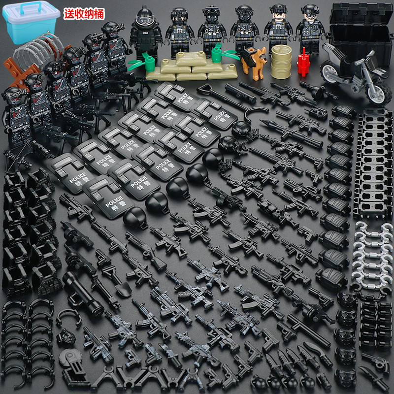 特警军事特种兵积木人仔警察玩具