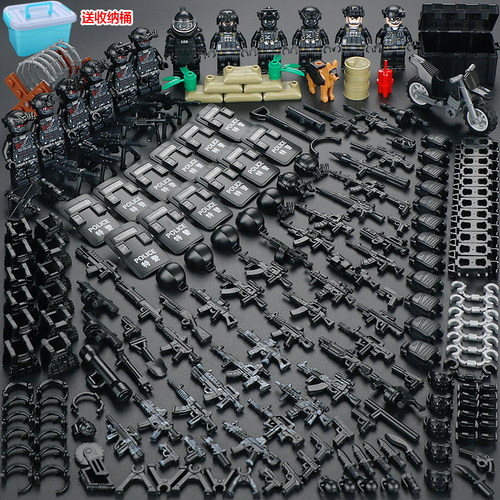 特警军事特种兵积木人仔警察玩具