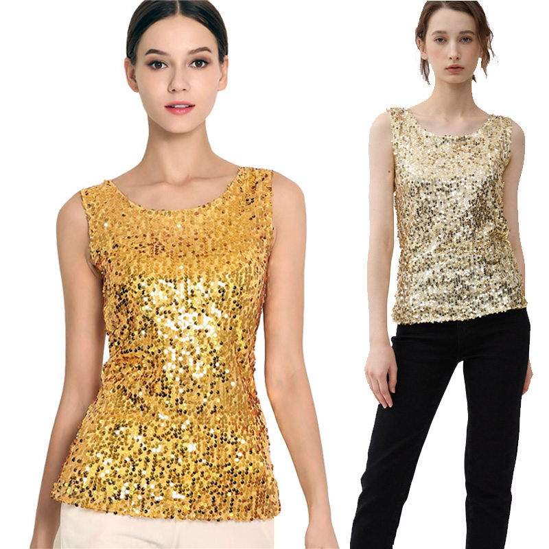 欧货重工亮片背心宽松大码外穿吊带上衣闪亮夏季烫钻轻薄性感圆领,女装/女士精品,背心吊带,淘宝优惠券,粉丝福利购,淘宝优惠卷