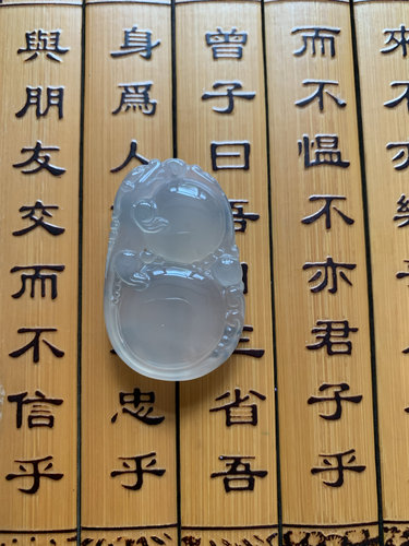 今石缘 精工优选白玉髓雕件系列 福豆挂件 DIY包挂项链等饰品