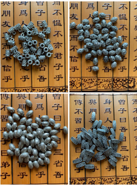 今石缘金属配件 藏银路路通 米珠长珠 管配件一元5颗 不褪色
