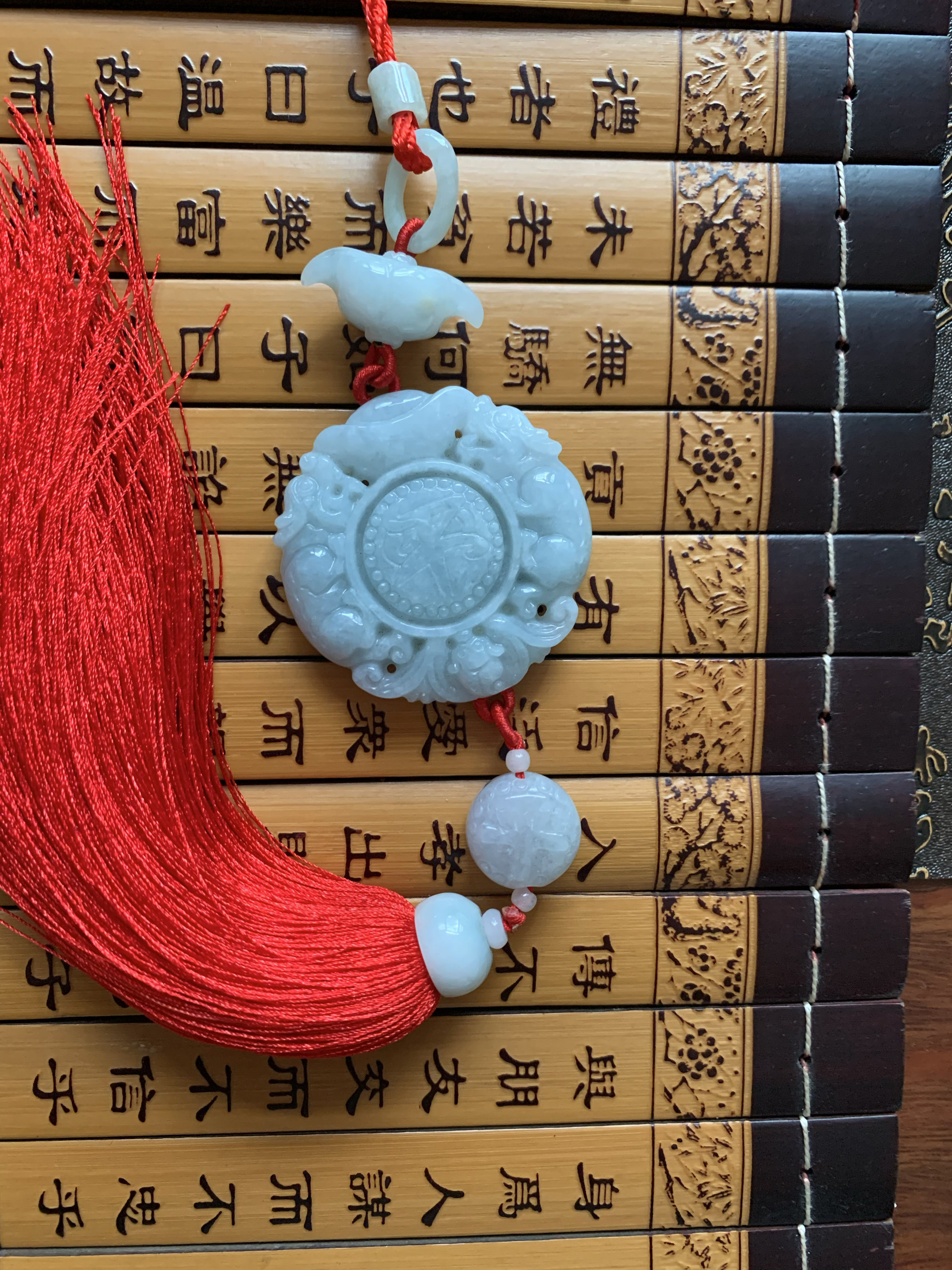 今石缘 天然翡翠A货平平安安车挂件 高端汽车饰品