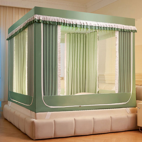 蒙古包蚊帐床帘一体式大床