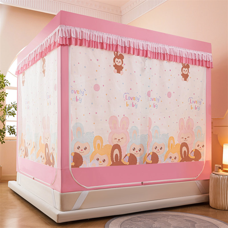 A类小房子床上帐篷3开门儿童蒙古包城堡遮光全底防摔蚊帐分床神器