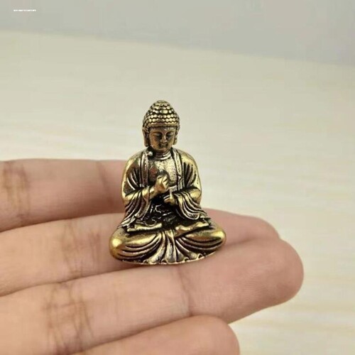 手工黄铜达摩祖师如来佛小铜佛摆件随身车载摆件
