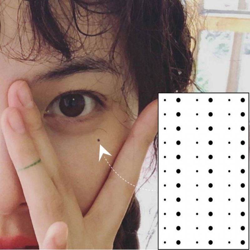 泪痣贴黑色仿真脸不纹身贴?点缀美人痣眼角小点假痣贴朱砂红色