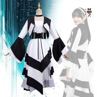 馨漫喵假面骑士cos服 极狐茨姆莉黑白广袖 二次元cosplay演出服装