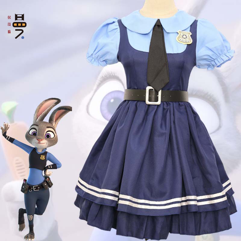 疯狂动物城cos服 兔子警官朱迪尼克狐狸 成人儿童亲子演出cosplay