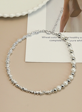 梓睿金属珍珠链女不规则项链
